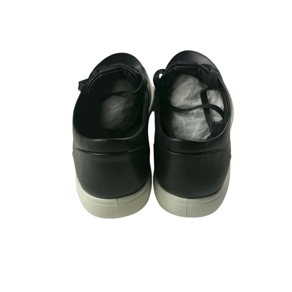 ECCO Soft 7 M Sneakers Mens 9-9.5 Black Leather Lace Up Low Top 470794 01001 NEW